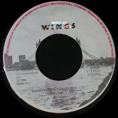 Wings - With A Little Luck / Backwards Traveller / Cuff Link side B