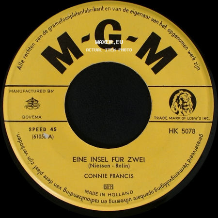 Connie Francis - Eine Insel Für Zwei / Das Ist Zuviel side A