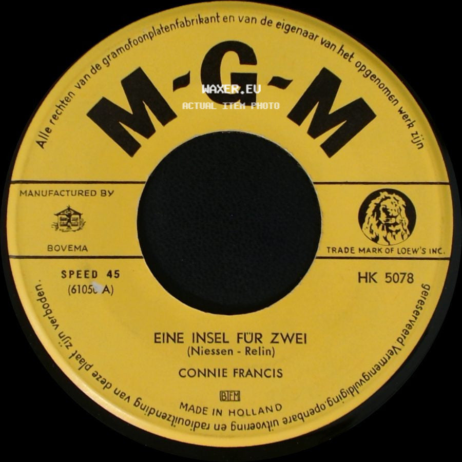 Connie Francis - Eine Insel Für Zwei / Das Ist Zuviel side A