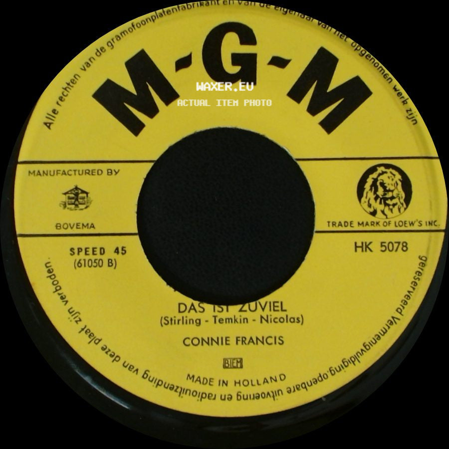 Connie Francis - Eine Insel Für Zwei / Das Ist Zuviel side B