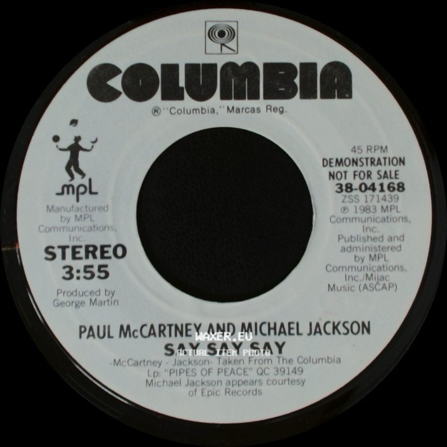 Paul Mccartney And Michael Jackson - Say Say Say / Say Say Say side B