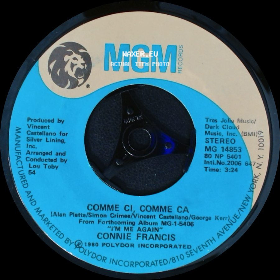Connie Francis - I'm Me Again / Comme Ci, Comme Ca side B
