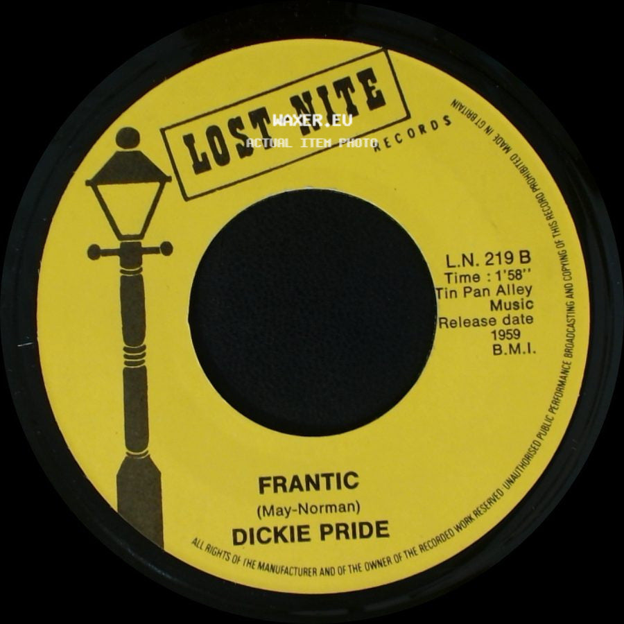Jimmy Justice / Dickie Pride - When My Little Girl Is Smiling / Frantic side B