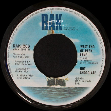 Hot Chocolate - West End Of Park Lane / I'll Put You Together Again (From Dear Anyone) side A