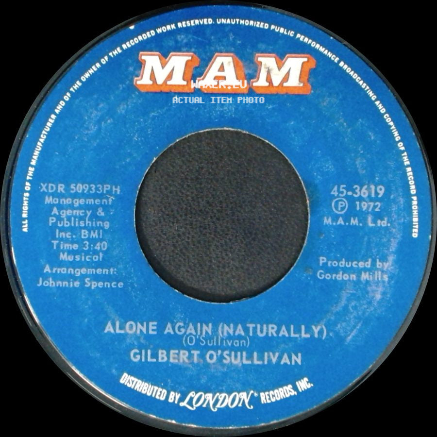 Gilbert O'sullivan - Alone Again (Naturally) / Save It side A