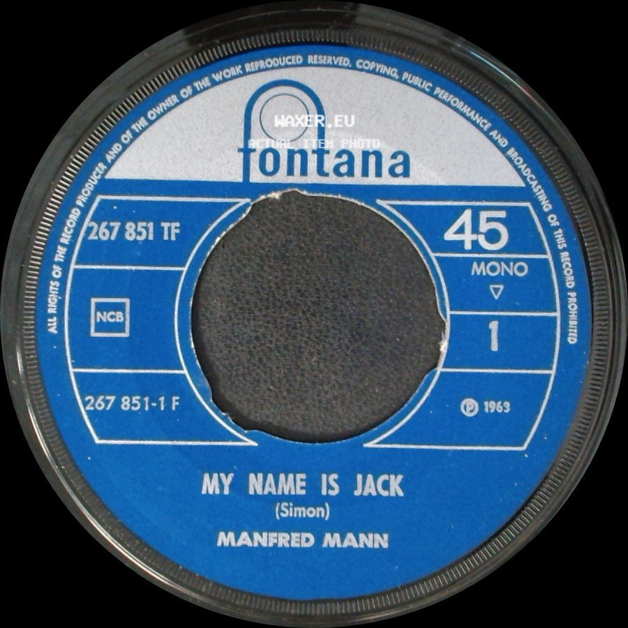 Manfred Mann - My Name Is Jack / There Is A Man side A