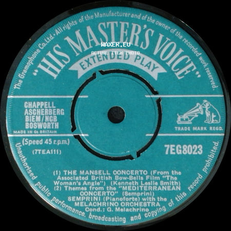 Semprini With The Melachrino Orchestra - Tchaikovsky Piano Concerto No. 1 / Grieg Piano Concerto - Themes / The Mansell Concerto side B
