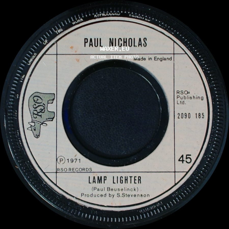 Paul Nicholas - Lamp Lighter / Reggae Like It Used To Be side A