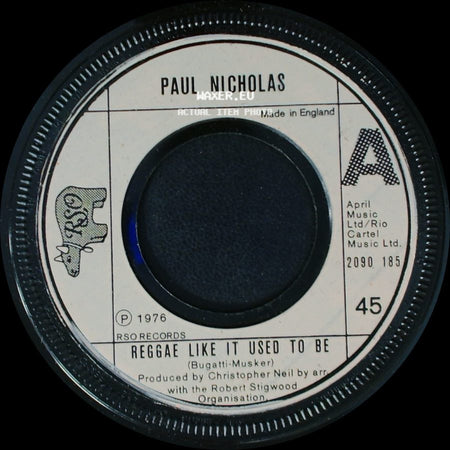Paul Nicholas - Lamp Lighter / Reggae Like It Used To Be side B