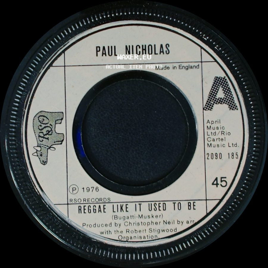 Paul Nicholas - Lamp Lighter / Reggae Like It Used To Be side B