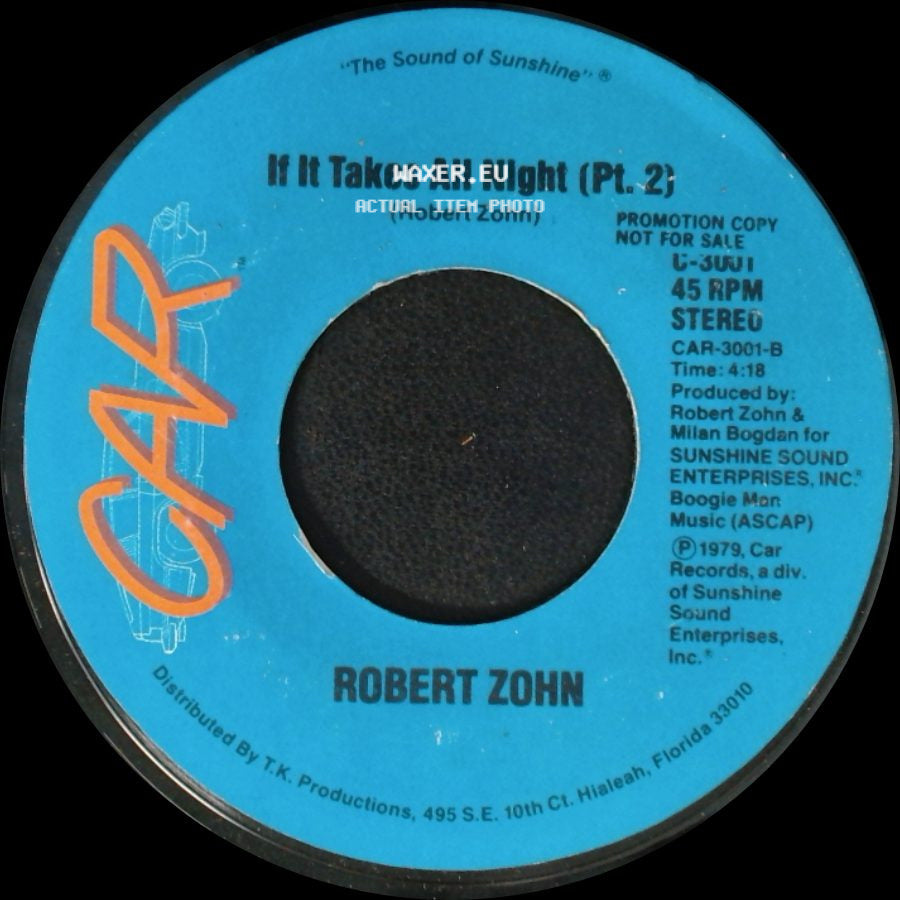 Robert Zohn - If It Takes All Night / If It Takes All Night (Pt. 2) side B