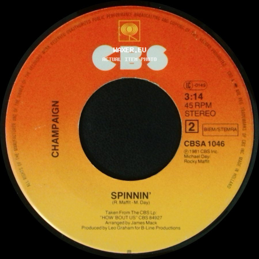 Champaign - How 'bout Us / Spinnin' side B