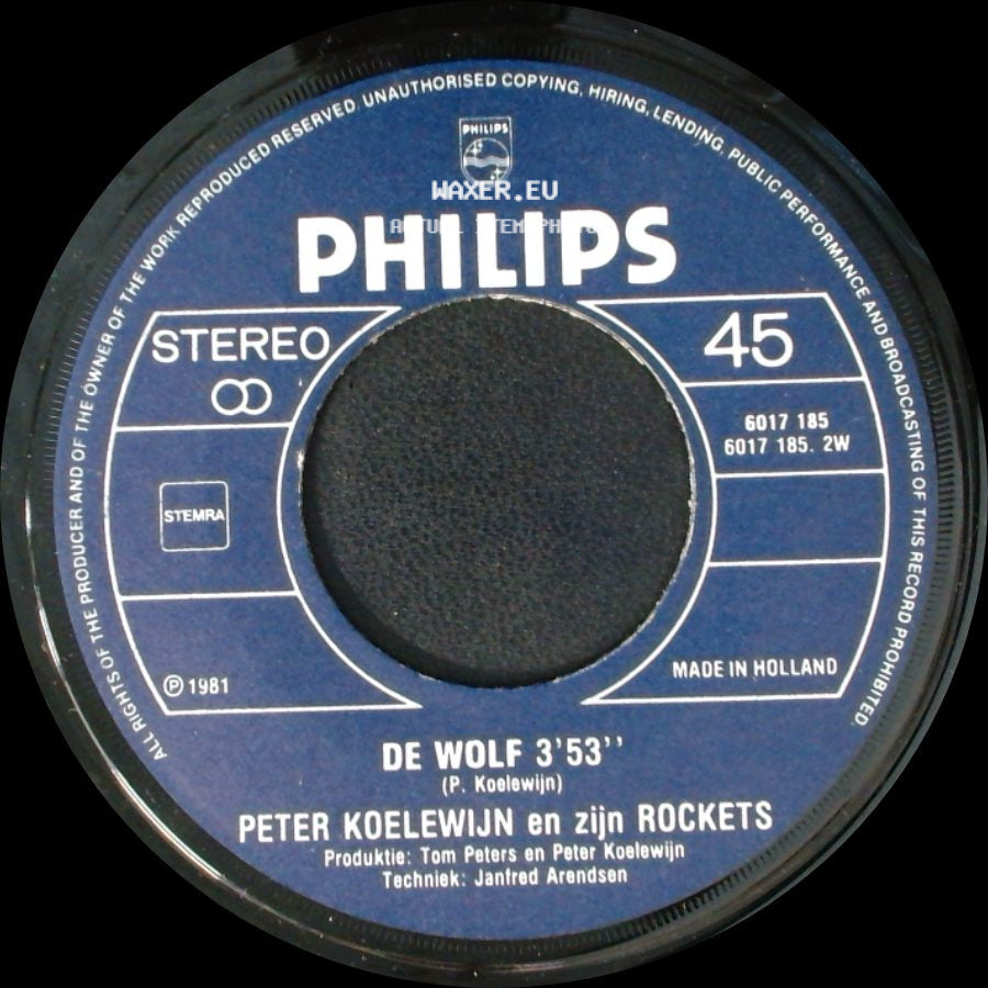 Peter Koelewijn En Zijn Rockets - De Wolf / Klap Maar In Je Handen side A