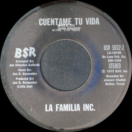 La Familia Inc. - Maria Juanita (Vamos A Tepa) / Cuentame Tu Vida side B