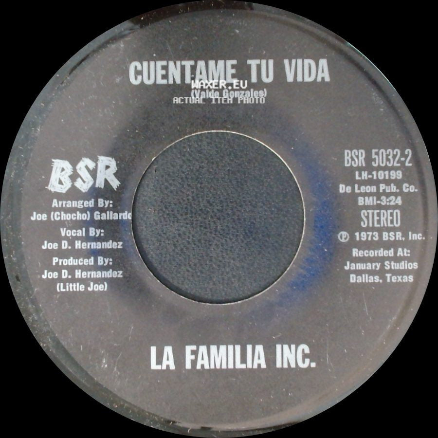 La Familia Inc. - Maria Juanita (Vamos A Tepa) / Cuentame Tu Vida side B