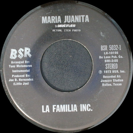 La Familia Inc. - Maria Juanita (Vamos A Tepa) / Cuentame Tu Vida side A