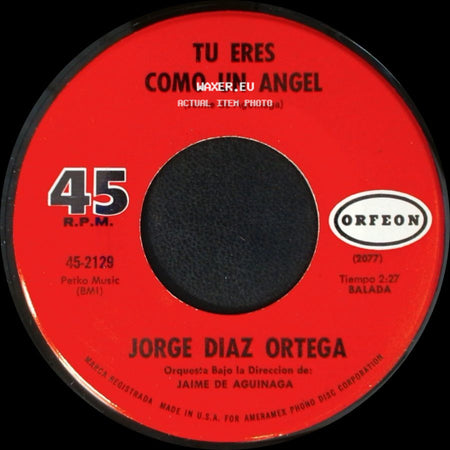 Jorge Diaz Ortega - Loco De Amor / Tu Eres Como Un Angel side B