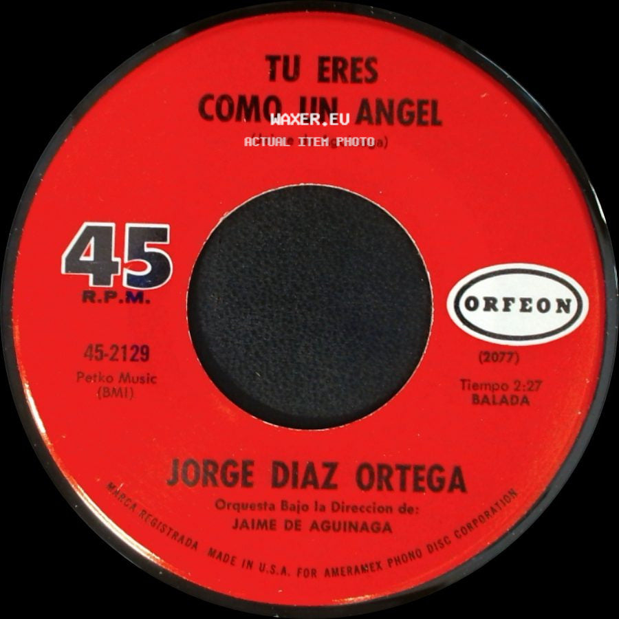 Jorge Diaz Ortega - Loco De Amor / Tu Eres Como Un Angel side B