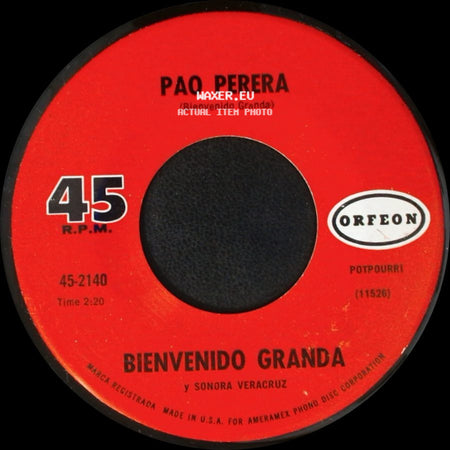 Pao Perera / Bienvenido Granda Y Sonora Veracruz - Bienvenido Granda / Maldita Cantina side A