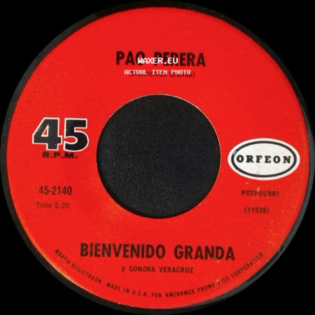 Pao Perera / Bienvenido Granda Y Sonora Veracruz - Bienvenido Granda / Maldita Cantina side A