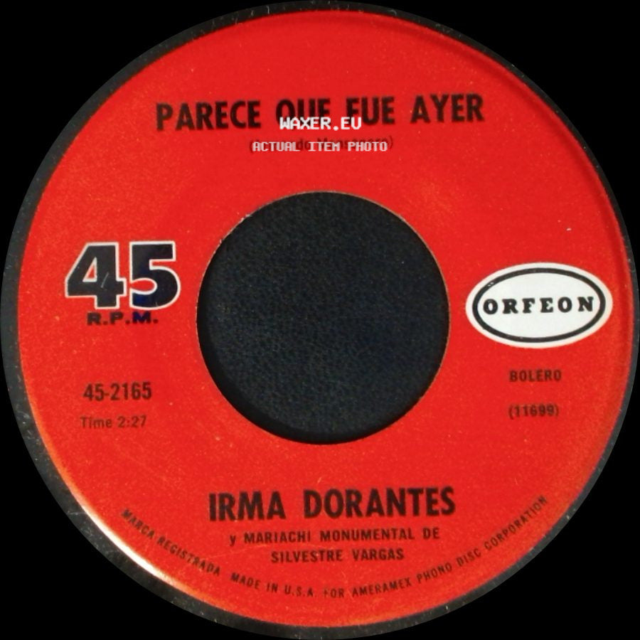 Irma Dorantes / Irma Dorantes Y Mariachi Monumental De Silvestre Vargas - Parece Que Fue Ayer / Nadie side A