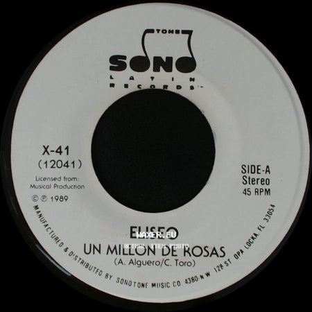 Eliseo - Un Millon De Rosas / Un Millon De Rosas side A