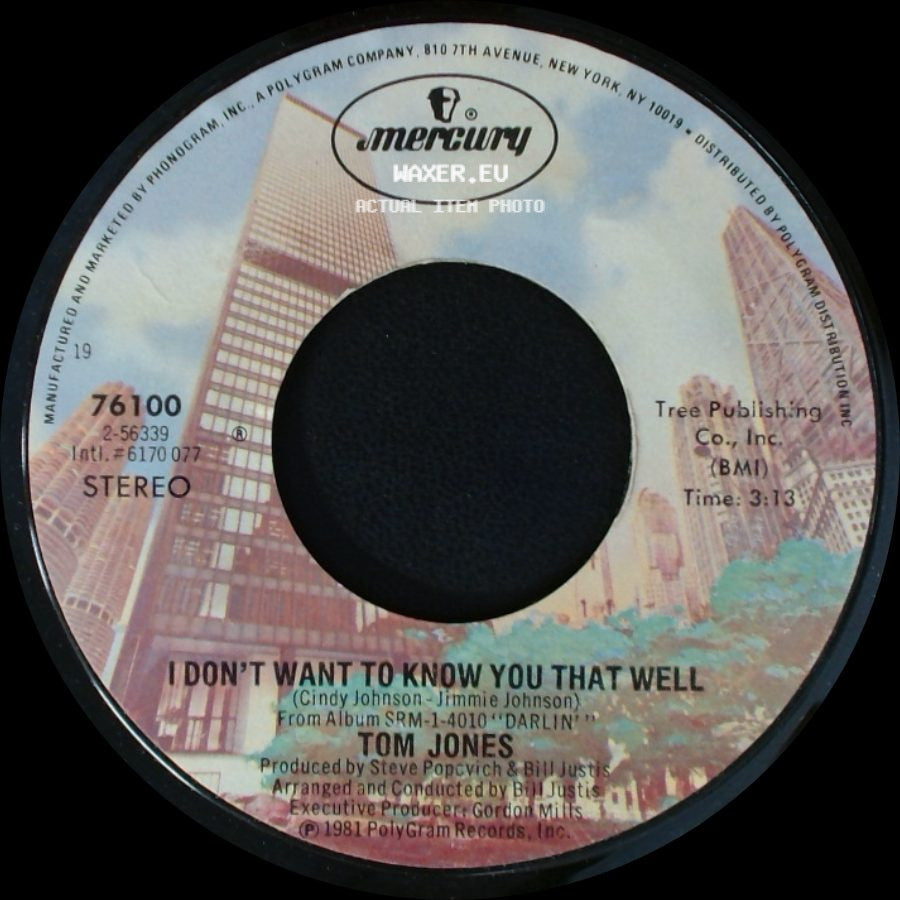 Tom Jones - I Don't Want To Know You That Well / Darlin' side A