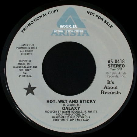 Galaxy - Hot, Wet And Sticky / Hot, Wet And Sticky side B