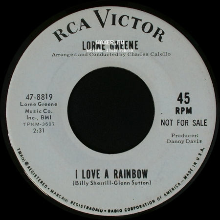 Lorne Greene - Daddy's Little Girl / I Love A Rainbow side B