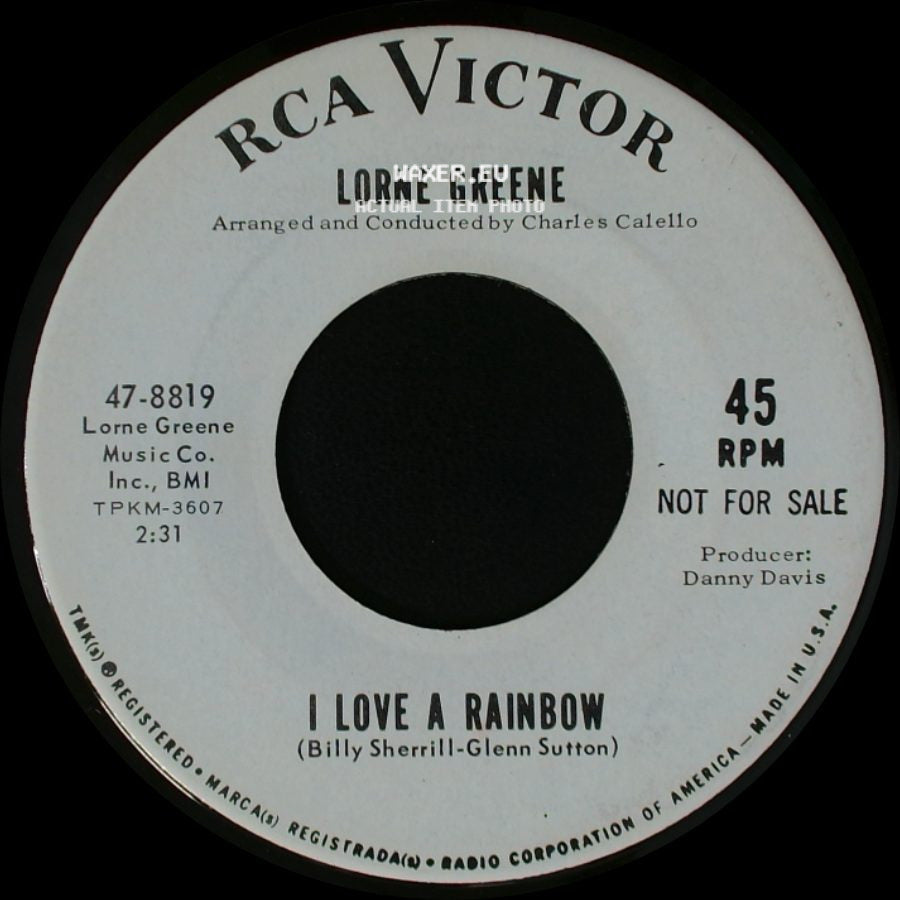 Lorne Greene - Daddy's Little Girl / I Love A Rainbow side B