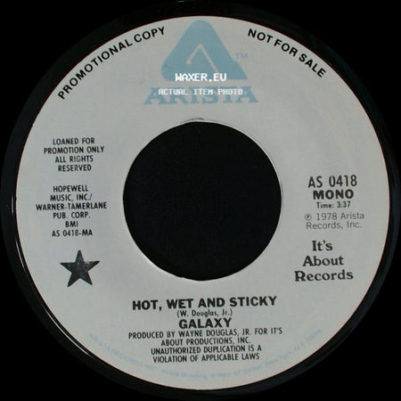 Galaxy - Hot, Wet And Sticky / Hot, Wet And Sticky side B
