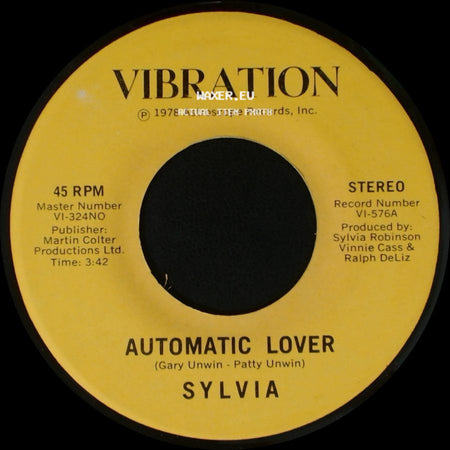 Sylvia - Stop Boy / Automatic Lover side B