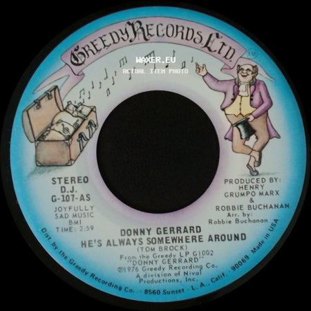 Donny Gerrard - He's Always Somewhere Around / He's Always Somewhere Around side A