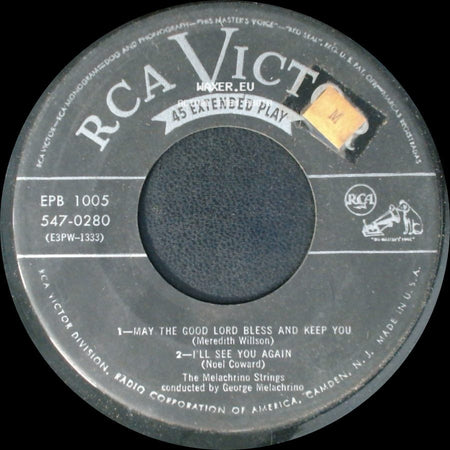 The Melachrino Strings - May The Good Lord Bless And Keep You / I'll See You Again / You'll Never Walk Alone / Oh, What A Beautiful Mornin' side A