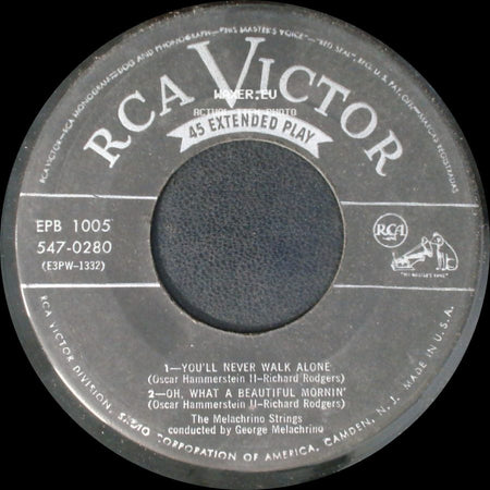 The Melachrino Strings - May The Good Lord Bless And Keep You / I'll See You Again / You'll Never Walk Alone / Oh, What A Beautiful Mornin' side B