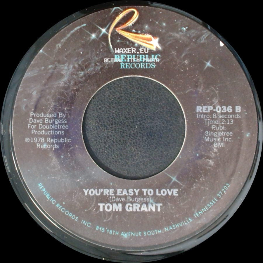 Tom Grant - You're Easy To Love / If You Could See You Through My Eyes side A
