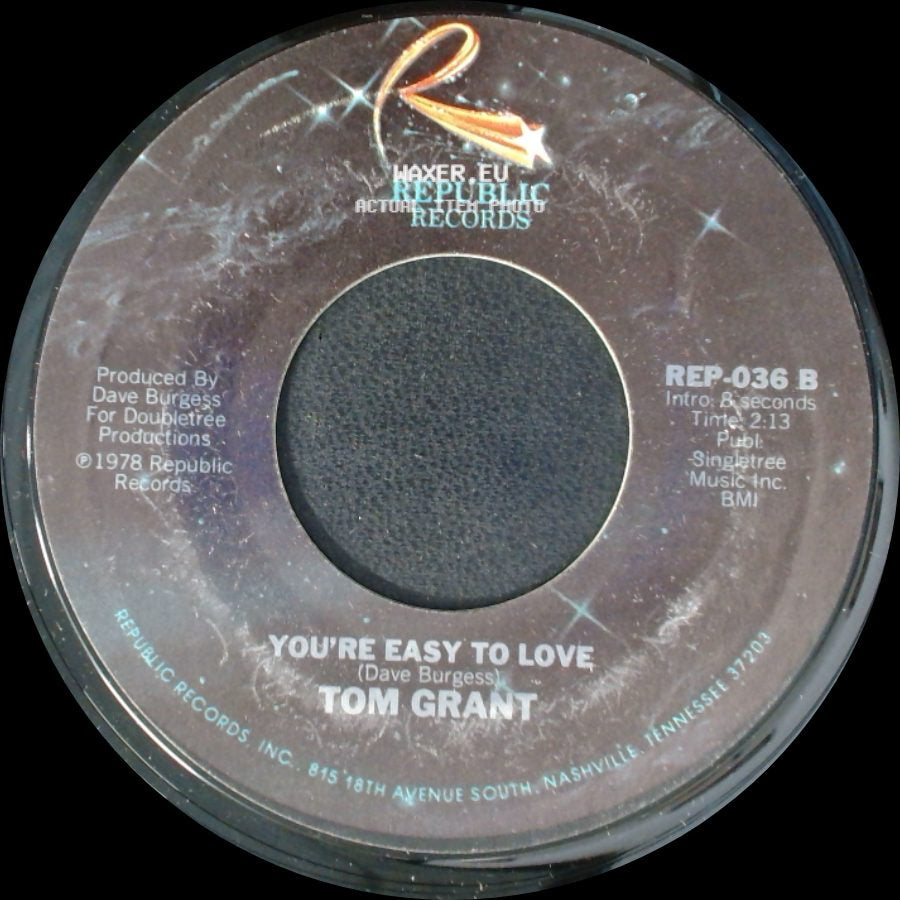 Tom Grant - If You Could See You Through My Eyes / You're Easy To Love side B