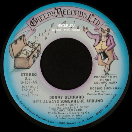 Donny Gerrard - He's Always Somewhere Around / He's Always Somewhere Around side B