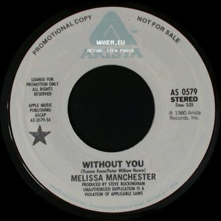 Melissa Manchester - Without You / Without You side A