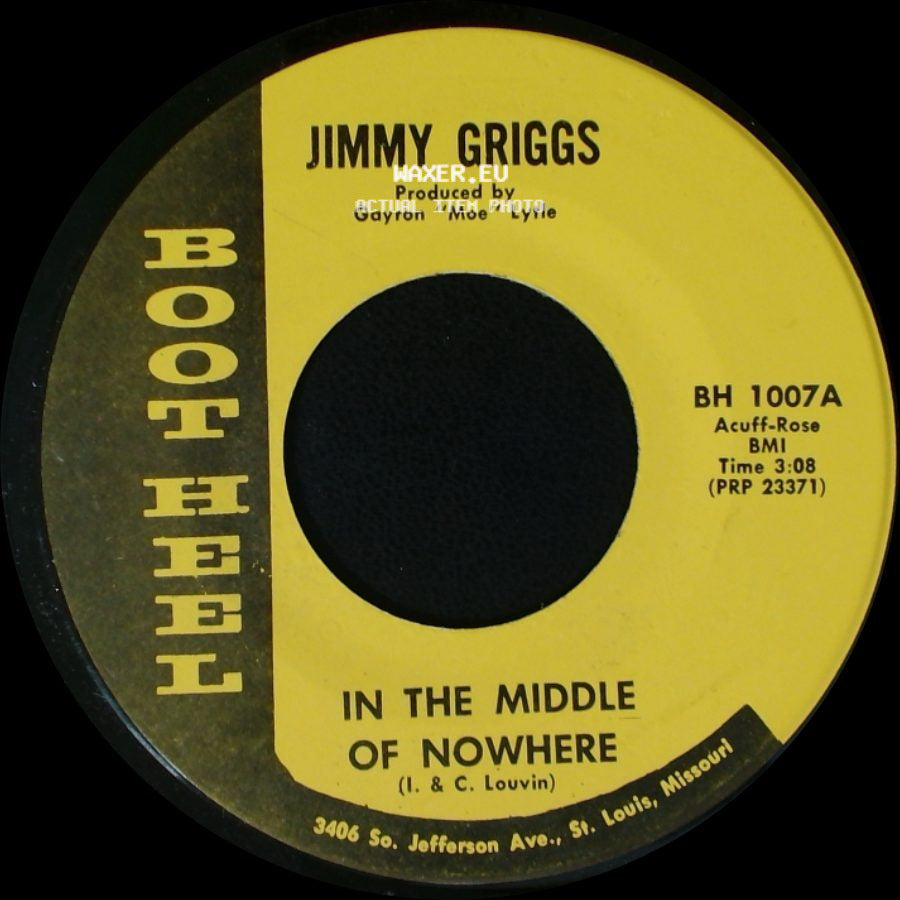 Jimmy Griggs / Jimmy Griggs Brothers Two Willard & Joda - In The Middle Of Nowhere / I've Enjoyed As Much Of This As I Can Stand side A