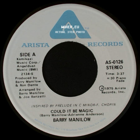 Barry Manilow - Could It Be Magic / I Am Your Child side A