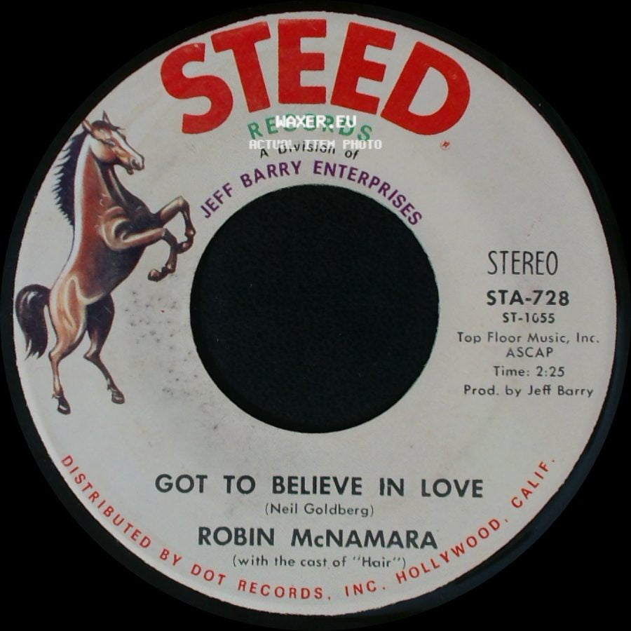 Robin Mcnamara (With The Cast Of "Hair") / Robin Mcnamara - Got To Believe In Love / Aren't You Thinking Of Me side A