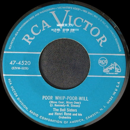 The Bell Sisters And Henri Rene And His Orchestra - Wheel Of Fortune / Poor Whip-Poor-Will (Move Over, Move Over) side B
