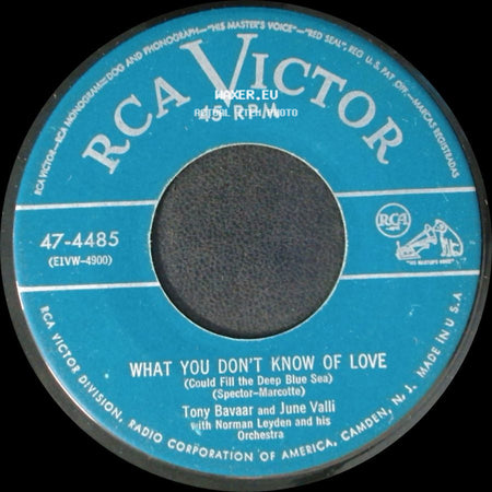 Tony Bavaar And June Valli With Norman Leyden And His Orchestra / June Valli And Tony Bavaar - What You Don't Know Of Love (Could Fill The Deep Blue Sea) / It's Raining (Why Must It Keep On Raining) side A