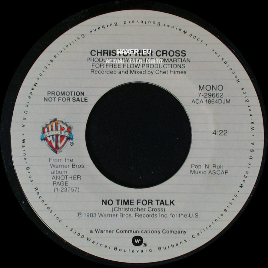 Christopher Cross - No Time For Talk / No Time For Talk side B