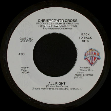 Christopher Cross - All Right / No Time For Talk side A