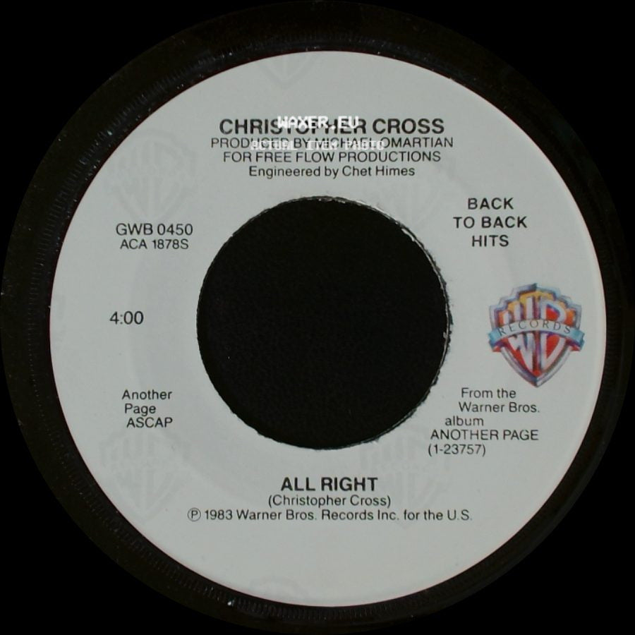 Christopher Cross - No Time For Talk / All Right side B
