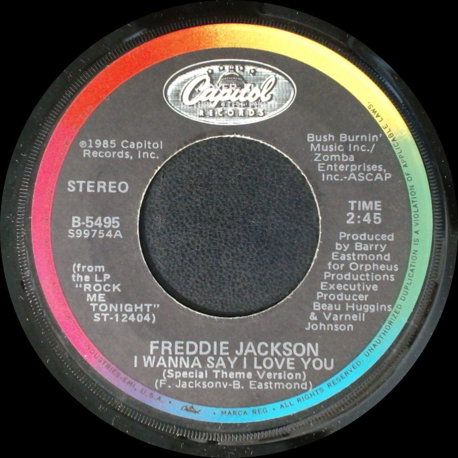 Freddie Jackson - You Are My Lady / I Wanna Say I Love You (Special Theme Version) side B