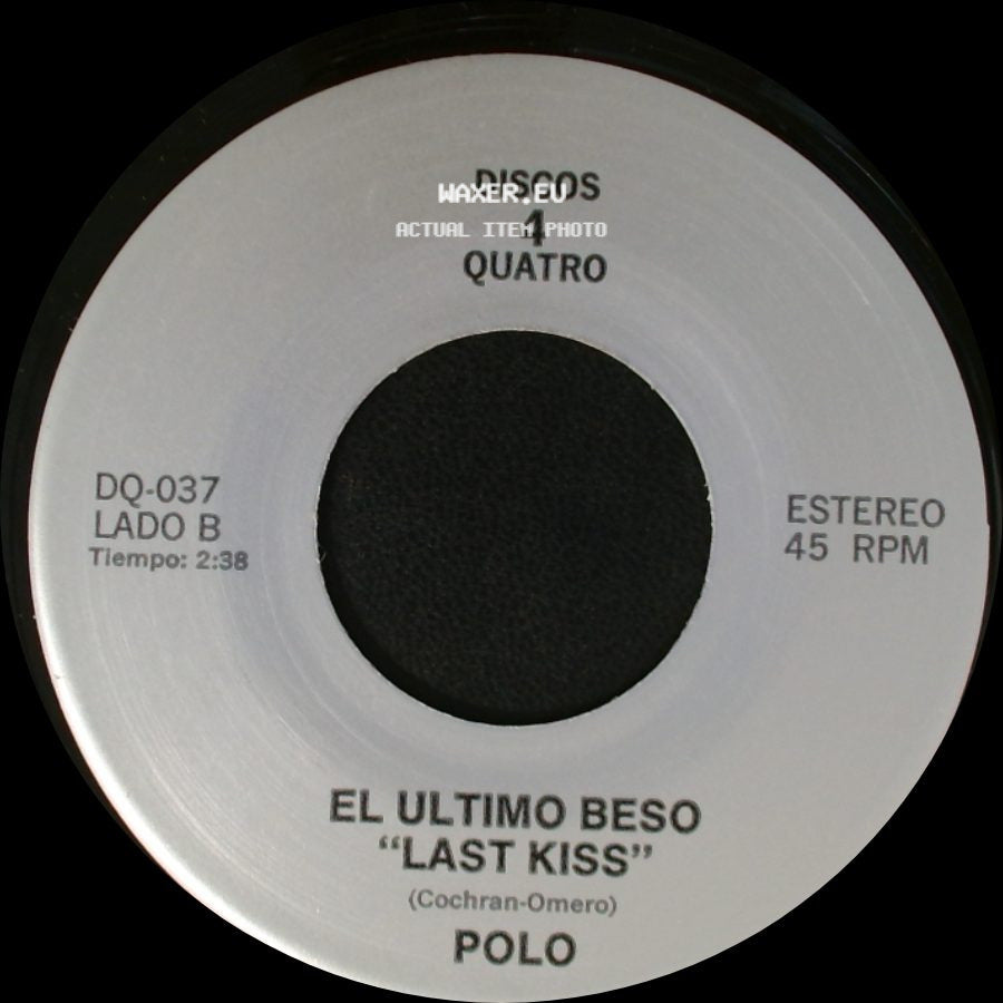 Los Tukas / Polo - Un Adios / El Ultimo Beso "Last Kiss" side B