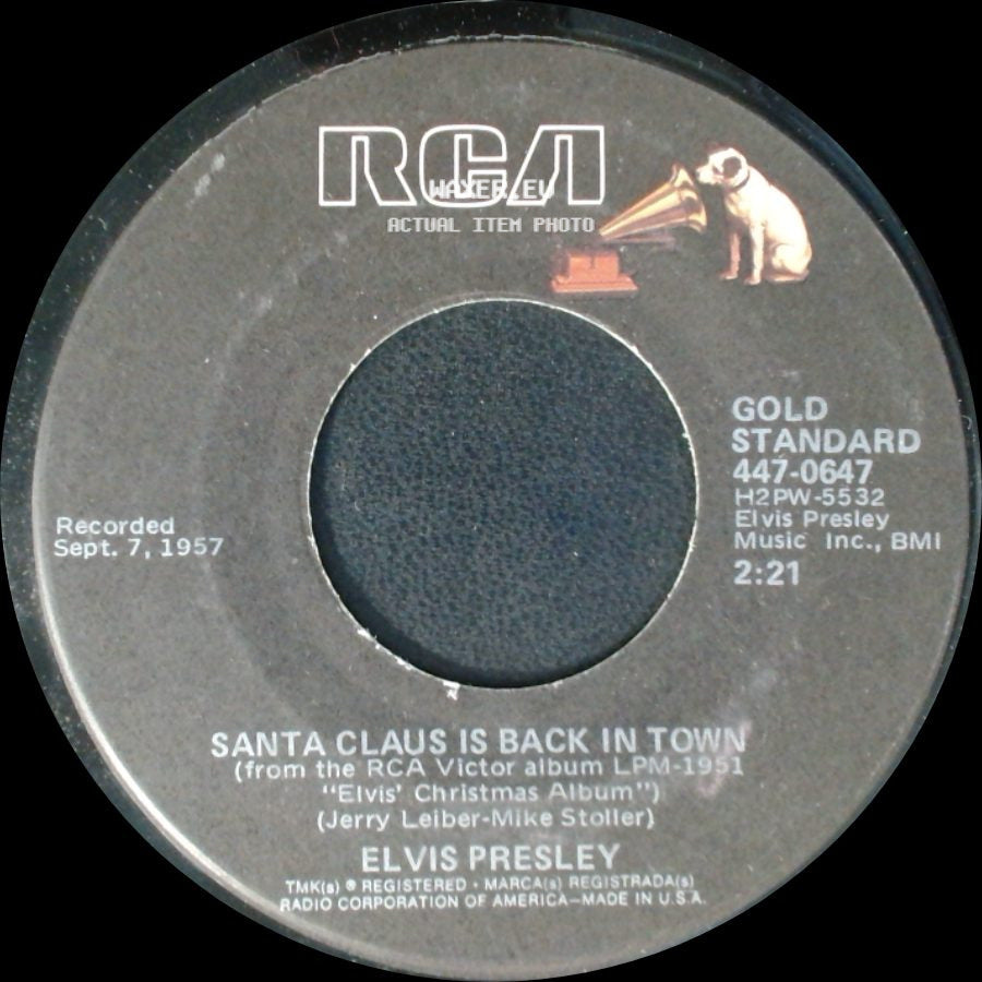 Elvis Presley - Santa Claus Is Back In Town / Blue Christmas side A
